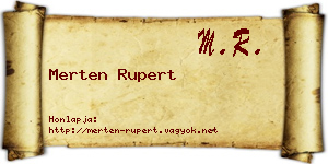 Merten Rupert névjegykártya